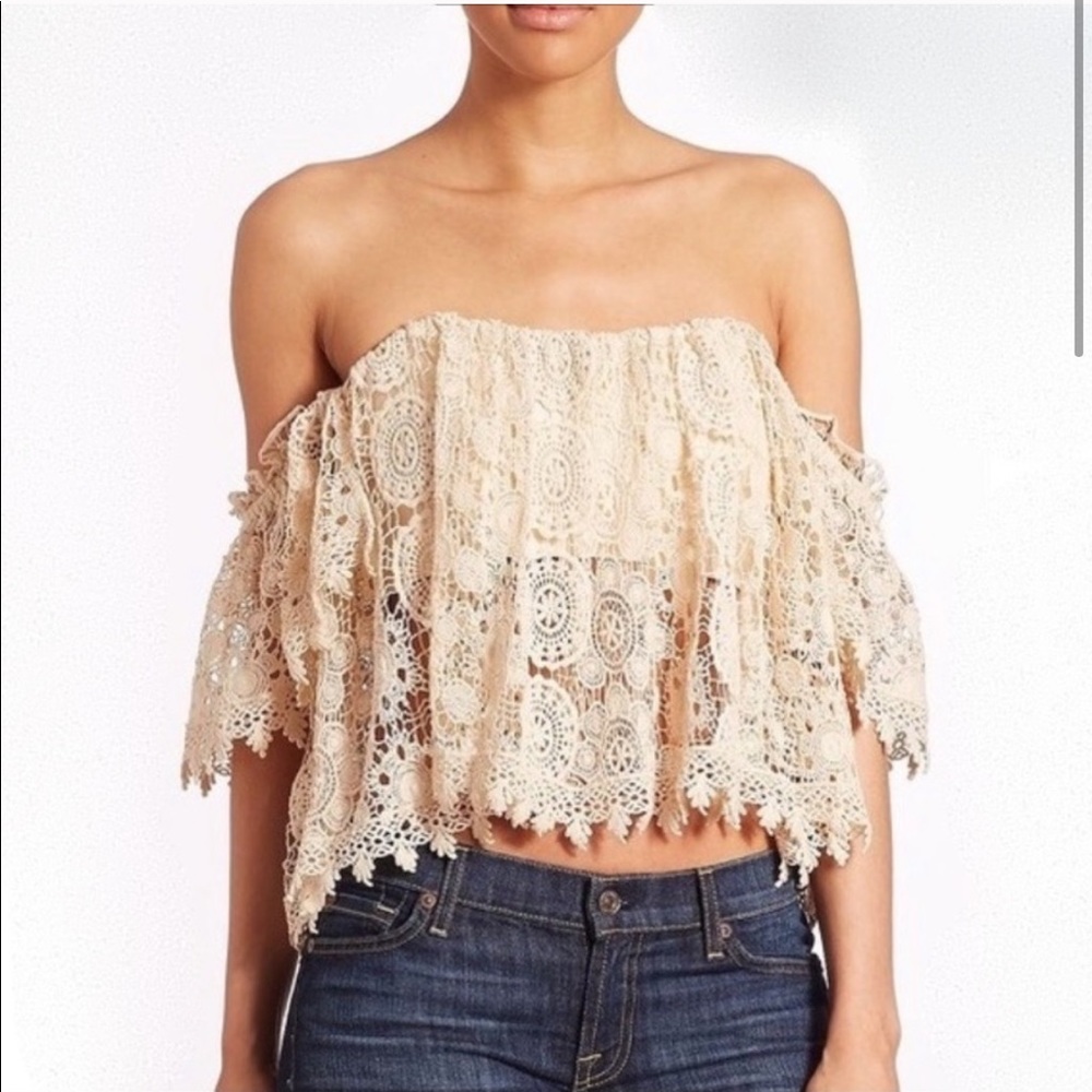 Tularosa Amelia Crop Top in Eggshell